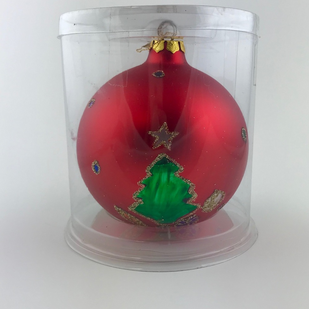 Large vintage Christmas tree ornament 5” red